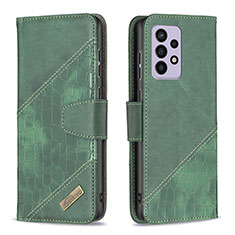Leather Case Stands Flip Cover Holder B03F for Samsung Galaxy A33 5G Green