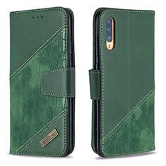 Leather Case Stands Flip Cover Holder B03F for Samsung Galaxy A70S Green