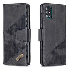 Leather Case Stands Flip Cover Holder B03F for Samsung Galaxy M40S Black