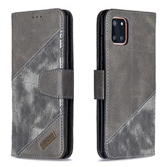 Leather Case Stands Flip Cover Holder B03F for Samsung Galaxy M60s Dark Gray