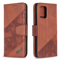 Leather Case Stands Flip Cover Holder B03F for Samsung Galaxy M80S Brown