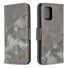 Leather Case Stands Flip Cover Holder B03F for Samsung Galaxy M80S Dark Gray