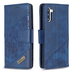 Leather Case Stands Flip Cover Holder B03F for Samsung Galaxy Note 10 5G Blue