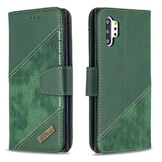 Leather Case Stands Flip Cover Holder B03F for Samsung Galaxy Note 10 Plus 5G Green
