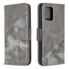 Leather Case Stands Flip Cover Holder B03F for Samsung Galaxy S10 Lite Dark Gray