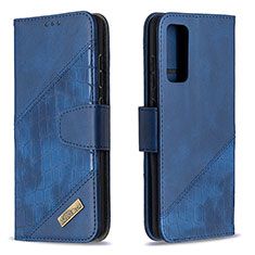 Leather Case Stands Flip Cover Holder B03F for Samsung Galaxy S20 FE (2022) 5G Blue