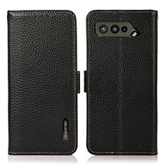 Leather Case Stands Flip Cover Holder B03H for Asus ROG Phone 5s Black