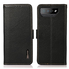 Leather Case Stands Flip Cover Holder B03H for Asus ROG Phone 7 Pro Black