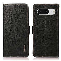 Leather Case Stands Flip Cover Holder B03H for Google Pixel 8 5G Black
