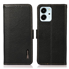 Leather Case Stands Flip Cover Holder B03H for Huawei Honor 80 SE 5G Black