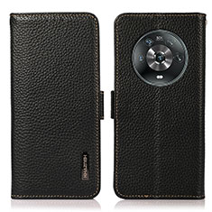 Leather Case Stands Flip Cover Holder B03H for Huawei Honor Magic4 5G Black