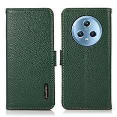Leather Case Stands Flip Cover Holder B03H for Huawei Honor Magic5 5G Green