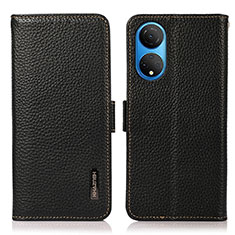 Leather Case Stands Flip Cover Holder B03H for Huawei Honor X7 Black