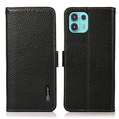 Leather Case Stands Flip Cover Holder B03H for Motorola Moto Edge 20 Lite 5G Black