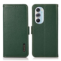 Leather Case Stands Flip Cover Holder B03H for Motorola Moto Edge 30 Pro 5G Green