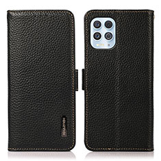 Leather Case Stands Flip Cover Holder B03H for Motorola Moto Edge S 5G Black