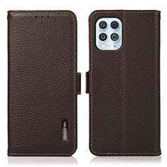 Leather Case Stands Flip Cover Holder B03H for Motorola Moto Edge S 5G Brown