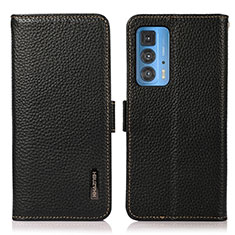 Leather Case Stands Flip Cover Holder B03H for Motorola Moto Edge S Pro 5G Black