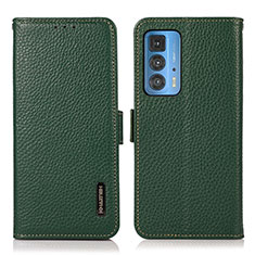 Leather Case Stands Flip Cover Holder B03H for Motorola Moto Edge S Pro 5G Green