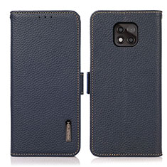 Leather Case Stands Flip Cover Holder B03H for Motorola Moto G Power (2021) Blue