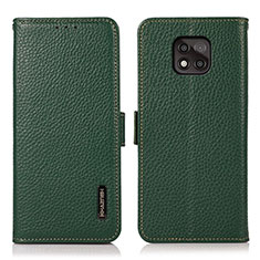Leather Case Stands Flip Cover Holder B03H for Motorola Moto G Power (2021) Green