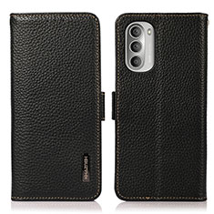 Leather Case Stands Flip Cover Holder B03H for Motorola Moto G Stylus (2022) 4G Black