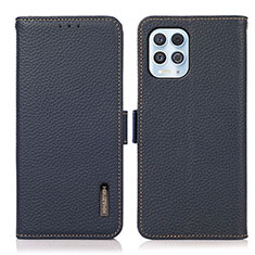 Leather Case Stands Flip Cover Holder B03H for Motorola Moto G100 5G Blue