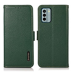 Leather Case Stands Flip Cover Holder B03H for Nokia G22 Green