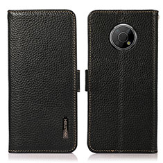Leather Case Stands Flip Cover Holder B03H for Nokia G300 5G Black