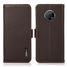 Leather Case Stands Flip Cover Holder B03H for Nokia G300 5G Brown