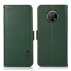 Leather Case Stands Flip Cover Holder B03H for Nokia G300 5G Green