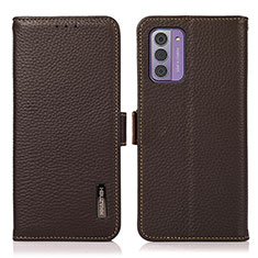 Leather Case Stands Flip Cover Holder B03H for Nokia G310 5G Brown