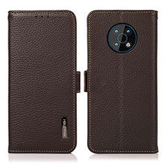 Leather Case Stands Flip Cover Holder B03H for Nokia G50 5G Brown
