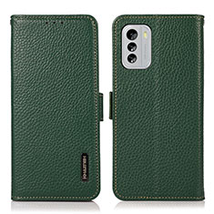 Leather Case Stands Flip Cover Holder B03H for Nokia G60 5G Green