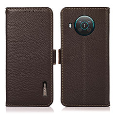 Leather Case Stands Flip Cover Holder B03H for Nokia X10 Brown