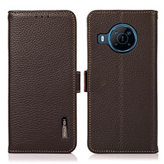 Leather Case Stands Flip Cover Holder B03H for Nokia X100 5G Brown