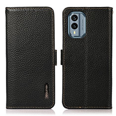 Leather Case Stands Flip Cover Holder B03H for Nokia X30 5G Black