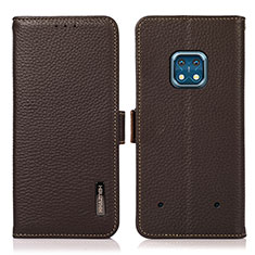 Leather Case Stands Flip Cover Holder B03H for Nokia XR20 Brown