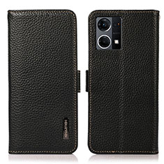 Leather Case Stands Flip Cover Holder B03H for Oppo F21 Pro 4G Black