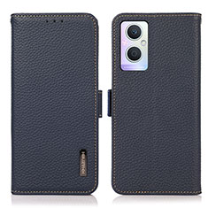 Leather Case Stands Flip Cover Holder B03H for Oppo F21s Pro 5G Blue
