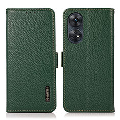 Leather Case Stands Flip Cover Holder B03H for Oppo Reno8 T 4G Green