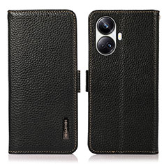 Leather Case Stands Flip Cover Holder B03H for Realme 10 Pro+ Plus 5G Black