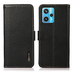 Leather Case Stands Flip Cover Holder B03H for Realme 9 4G Black