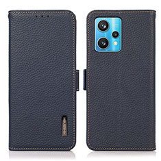 Leather Case Stands Flip Cover Holder B03H for Realme 9 4G Blue