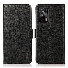Leather Case Stands Flip Cover Holder B03H for Realme GT 5G Black