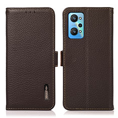 Leather Case Stands Flip Cover Holder B03H for Realme GT Neo 3T 5G Brown