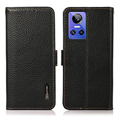 Leather Case Stands Flip Cover Holder B03H for Realme GT Neo3 5G Black