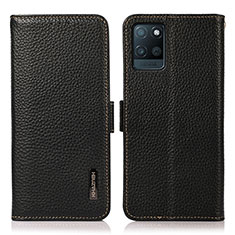 Leather Case Stands Flip Cover Holder B03H for Realme V11 5G Black