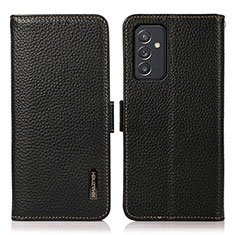 Leather Case Stands Flip Cover Holder B03H for Samsung Galaxy A05s Black