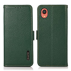 Leather Case Stands Flip Cover Holder B03H for Samsung Galaxy A22 5G SC-56B Green